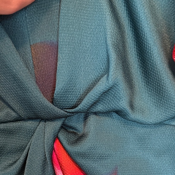 Figue Kyle Dress - Women's Long Sleeve Floral Dress - Green and Pink - Picture 6 of 9